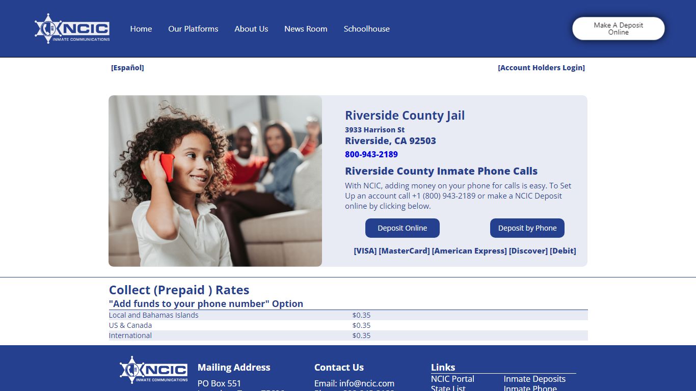 Riverside County Jail Calls | NCIC Inmate Phone Service